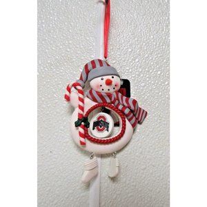 NCAA Ohio State Buckeyes Clay Dough Snowman Xmas Ornament by Team Sports America